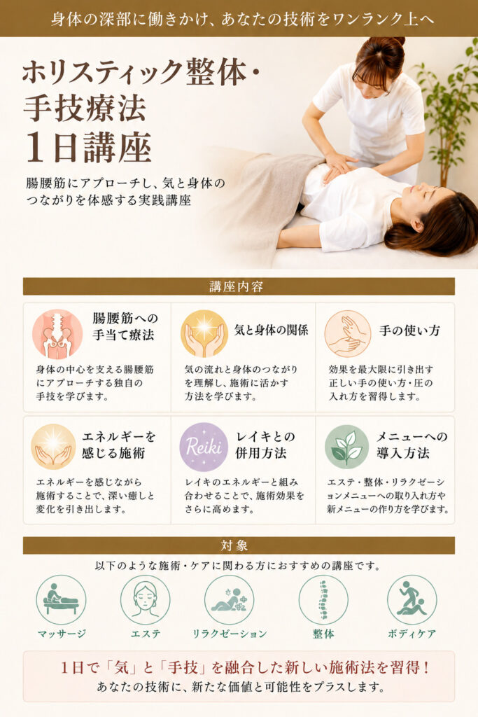 ホリスティック整体手技療法1日講座