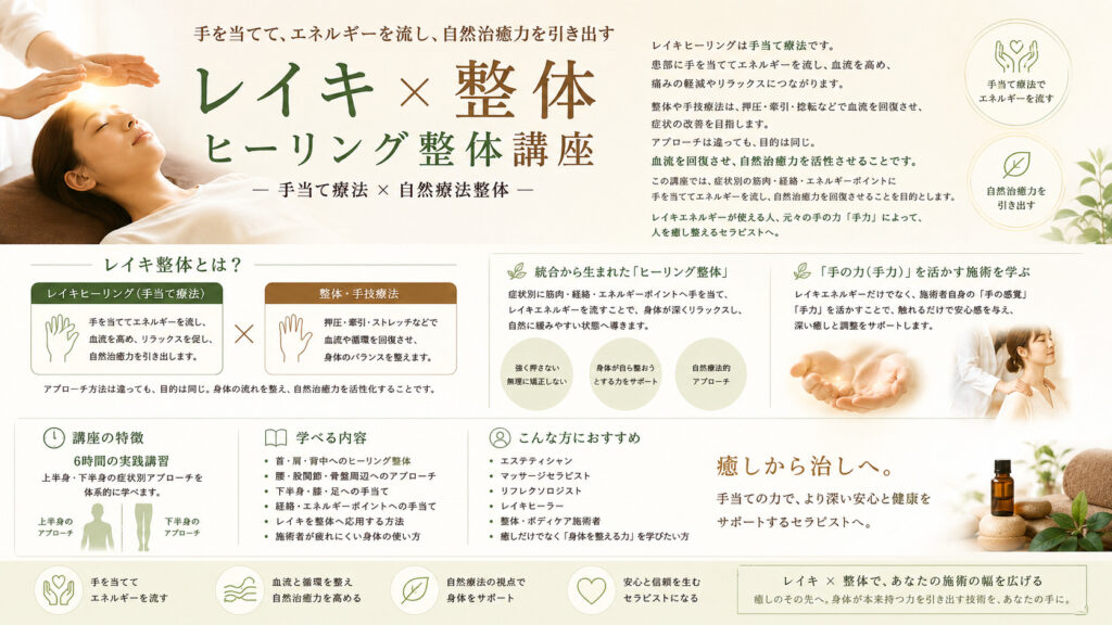 レイキ整体講座 ヒーリング整体講座